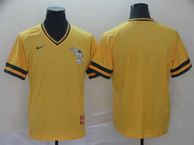Men Oakland Athletics Blank Yellow Game Throwback Nike 2022 MLB Jersey->oakland athletics->MLB Jersey